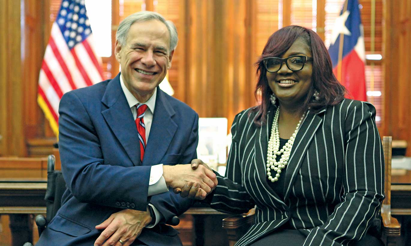 Governor Abbott meets with Tamala Austin, the owner of J.I.V.E Juice
