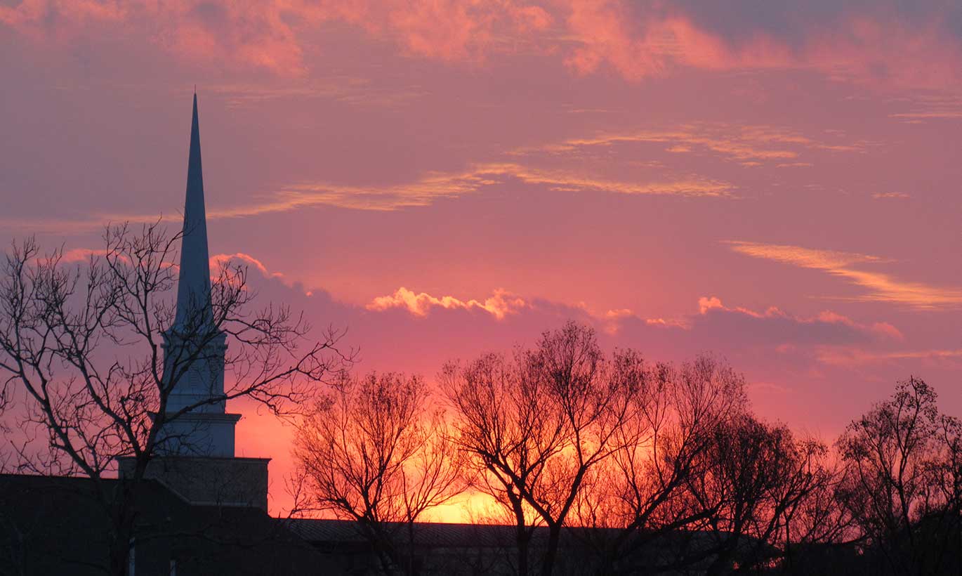 A pink sky at sunset in Killeen, Texas.