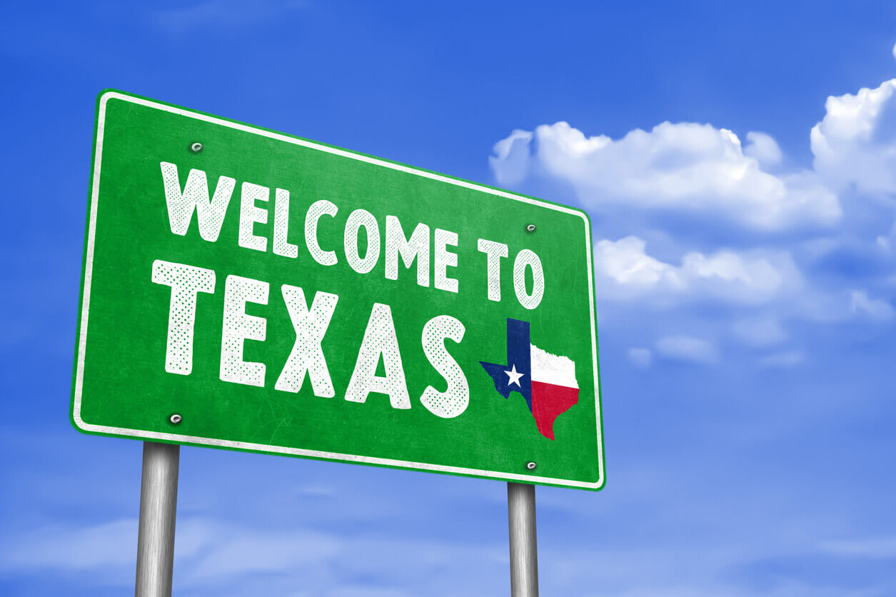 Welcome to Texas traffic sign